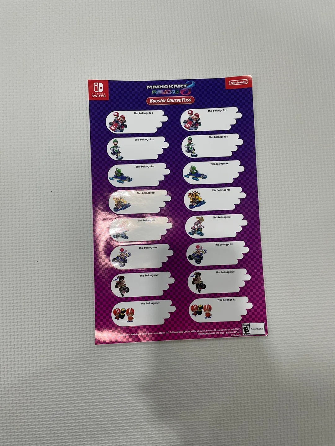 Mario Kart 8 Deluxe Character Item Tags thumbnail
