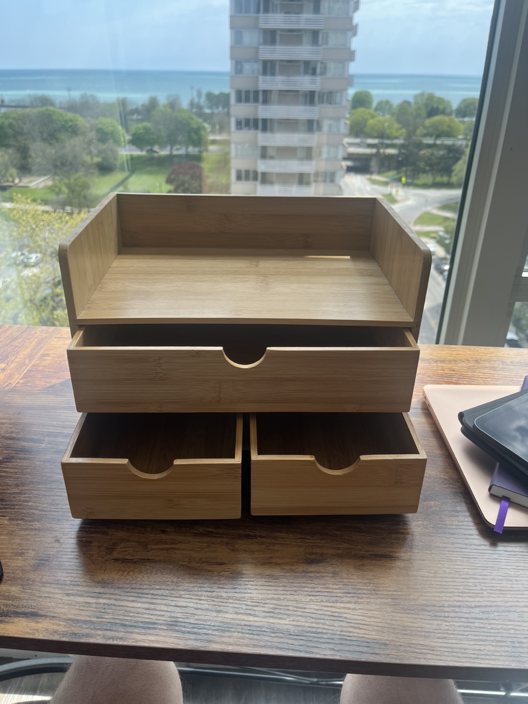 Sorbus Bamboo Desk Organizer - 3 Drawer Organizer - photo 2