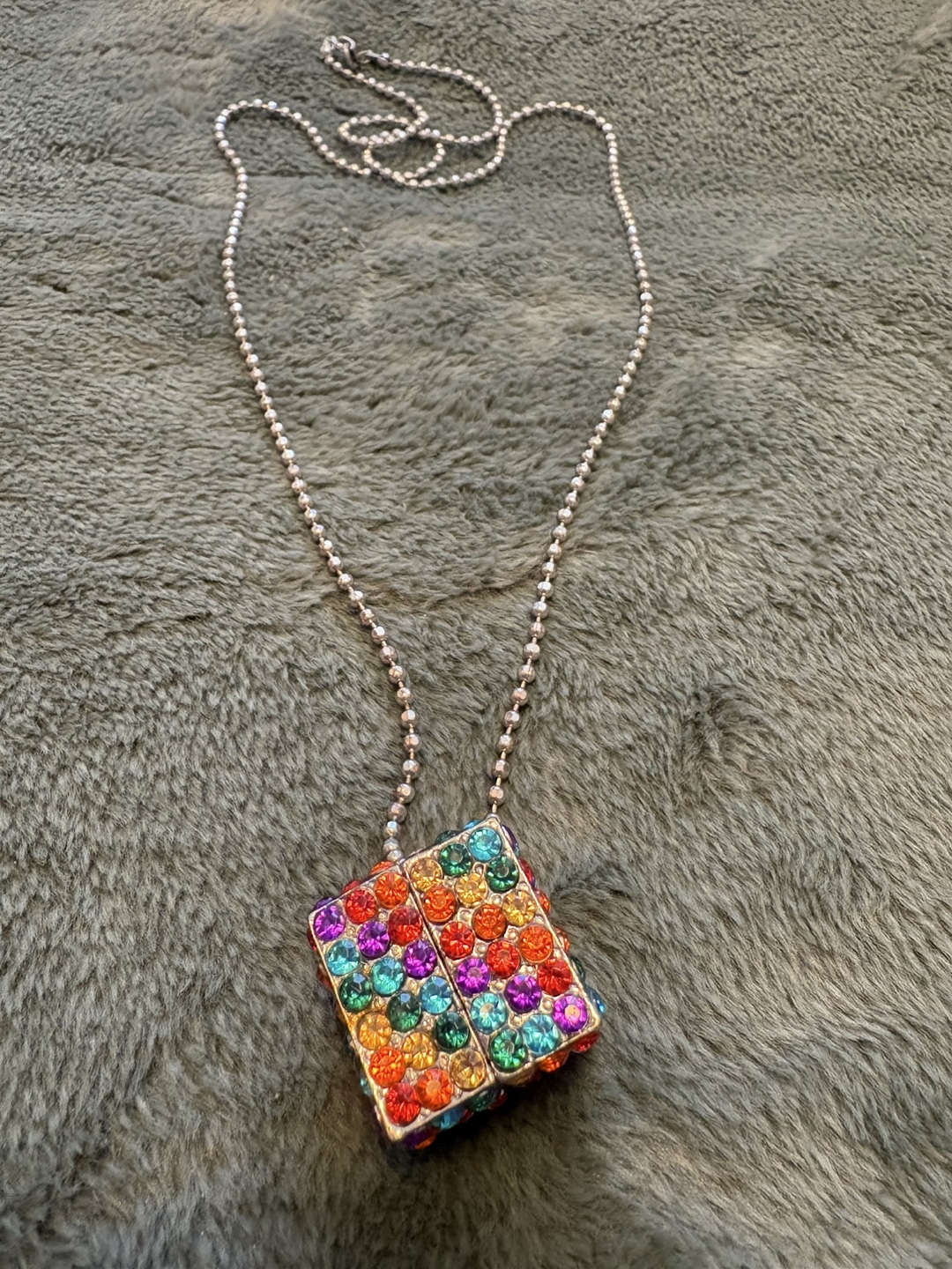 Multicoloured Crystal Box Necklace