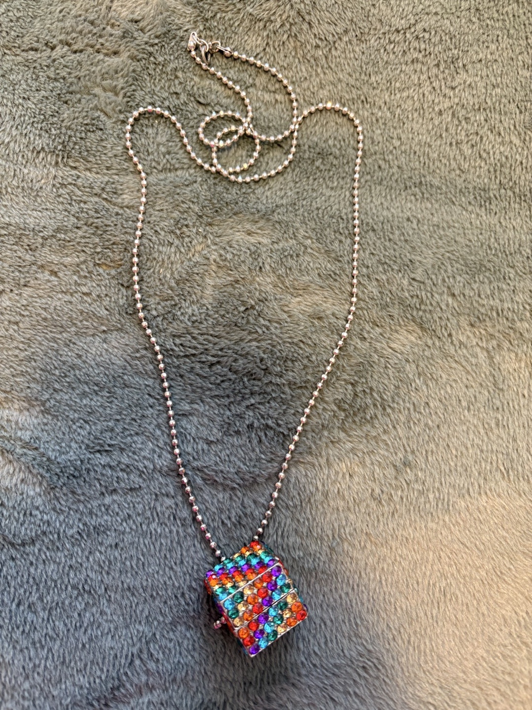 Multicoloured Crystal Box Necklace - photo 2