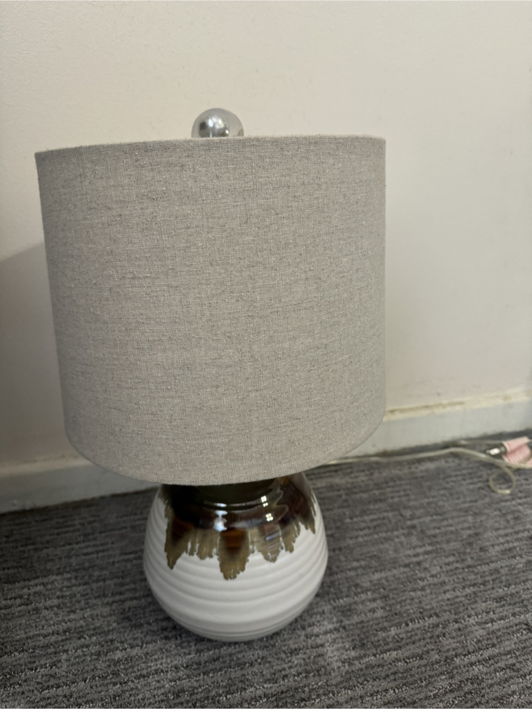 TWO Table Lamps with Ceramic Base and Linen Shade