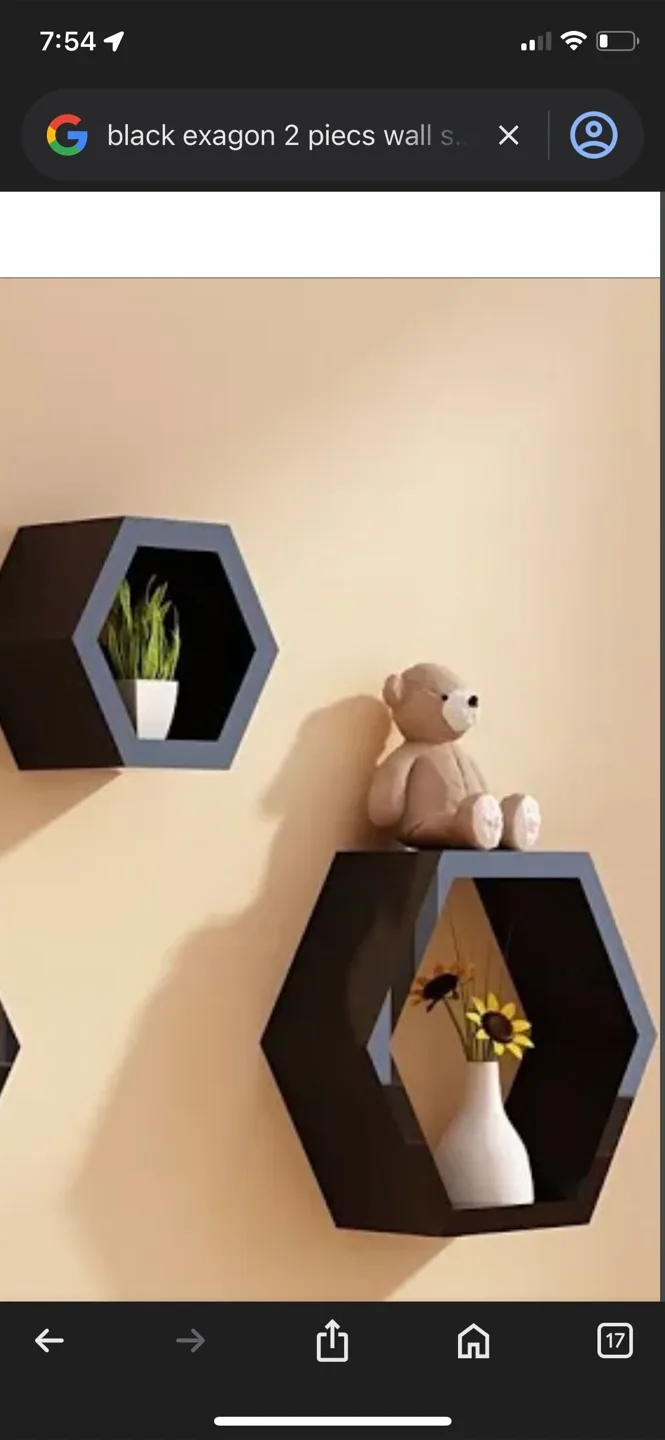 Two Black Hexagon Floating Shelves image indicator(2)