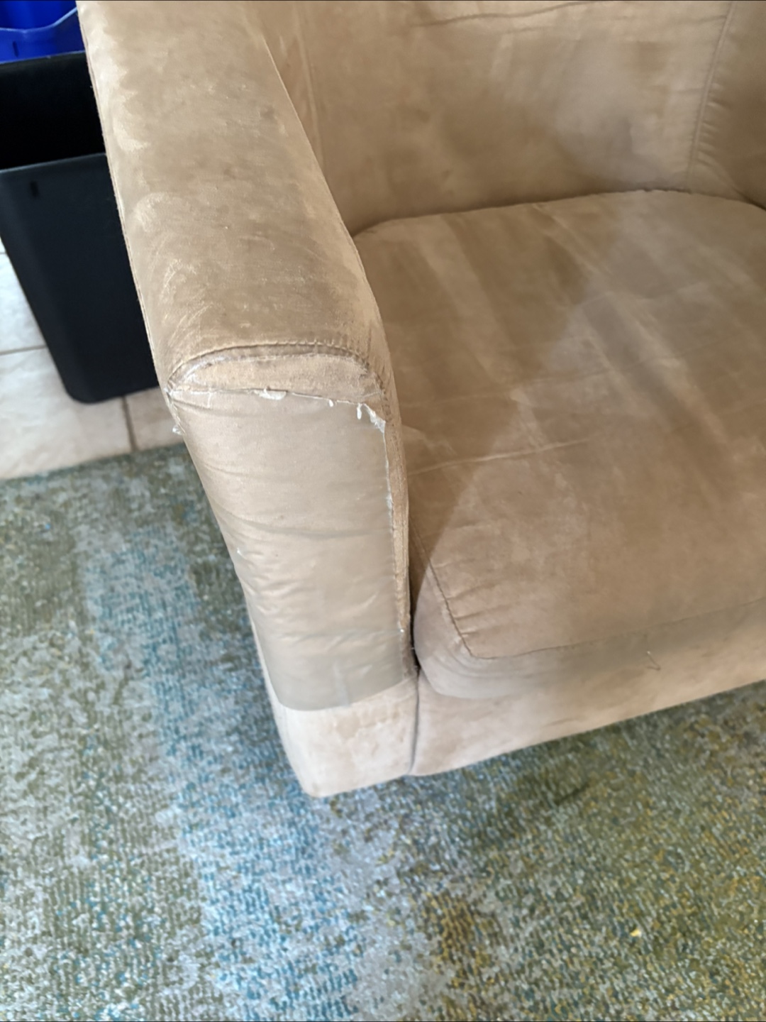 Beige bucket Accent Chair