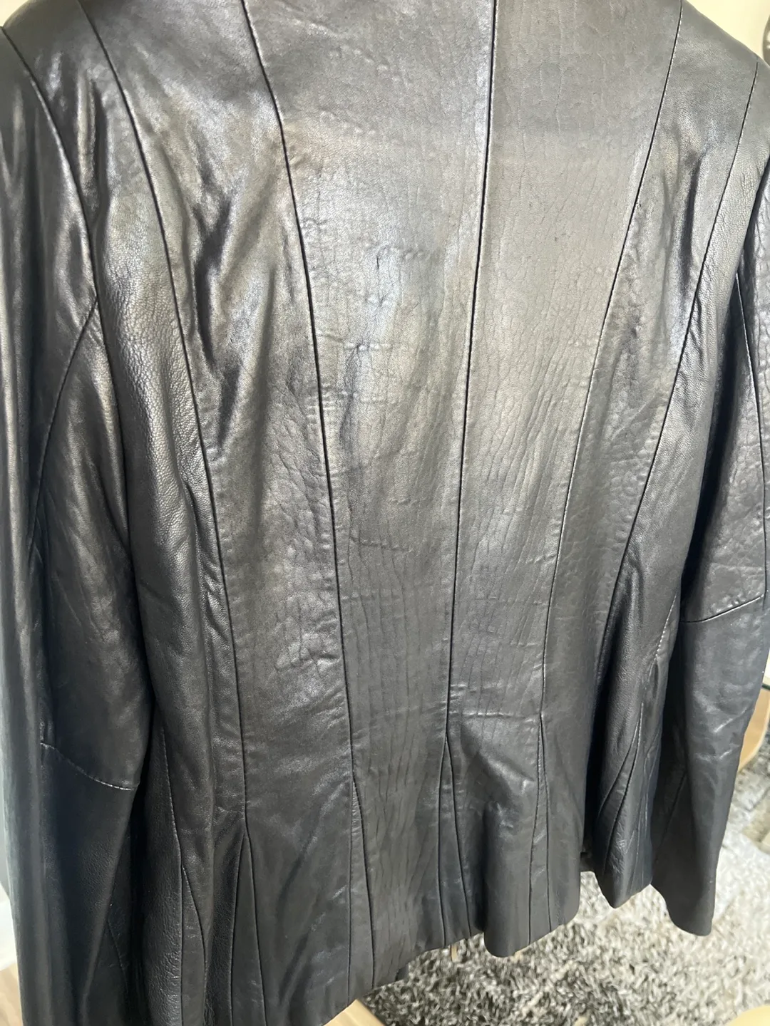 Jones New York Black Leather Jacket - Size Small image indicator(3)