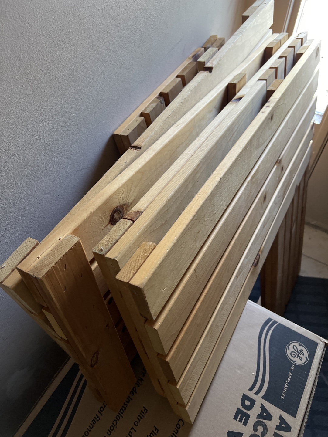 Unfinished Wood free to pick up left outside