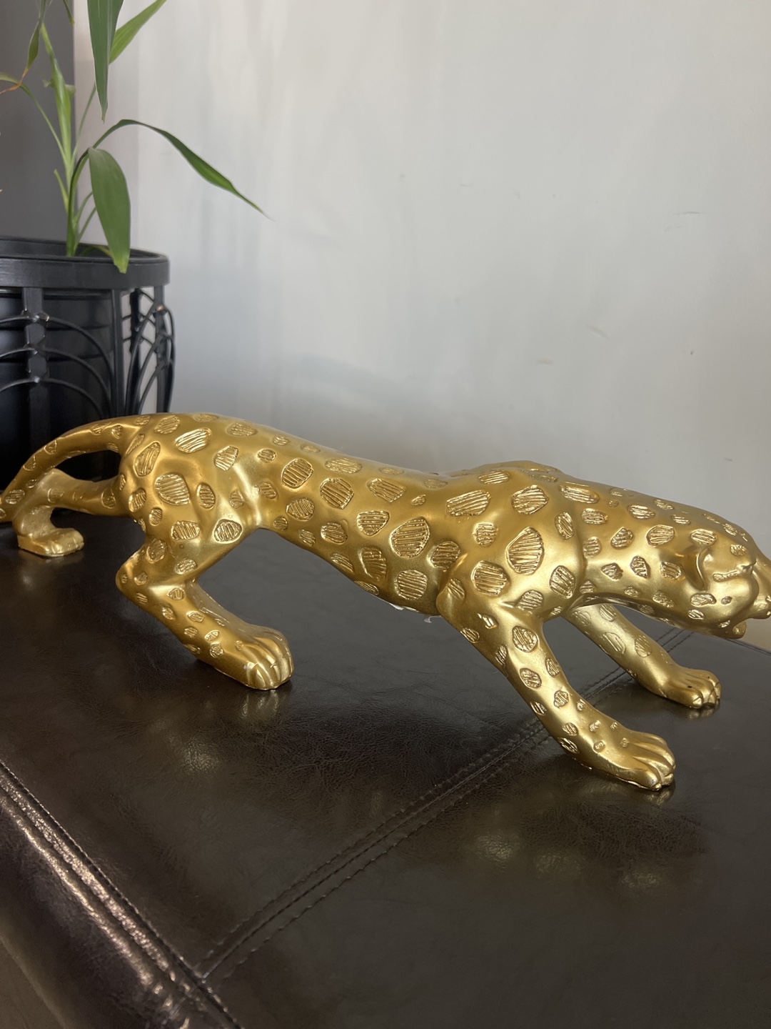 Gold Leopard Statue Figurine