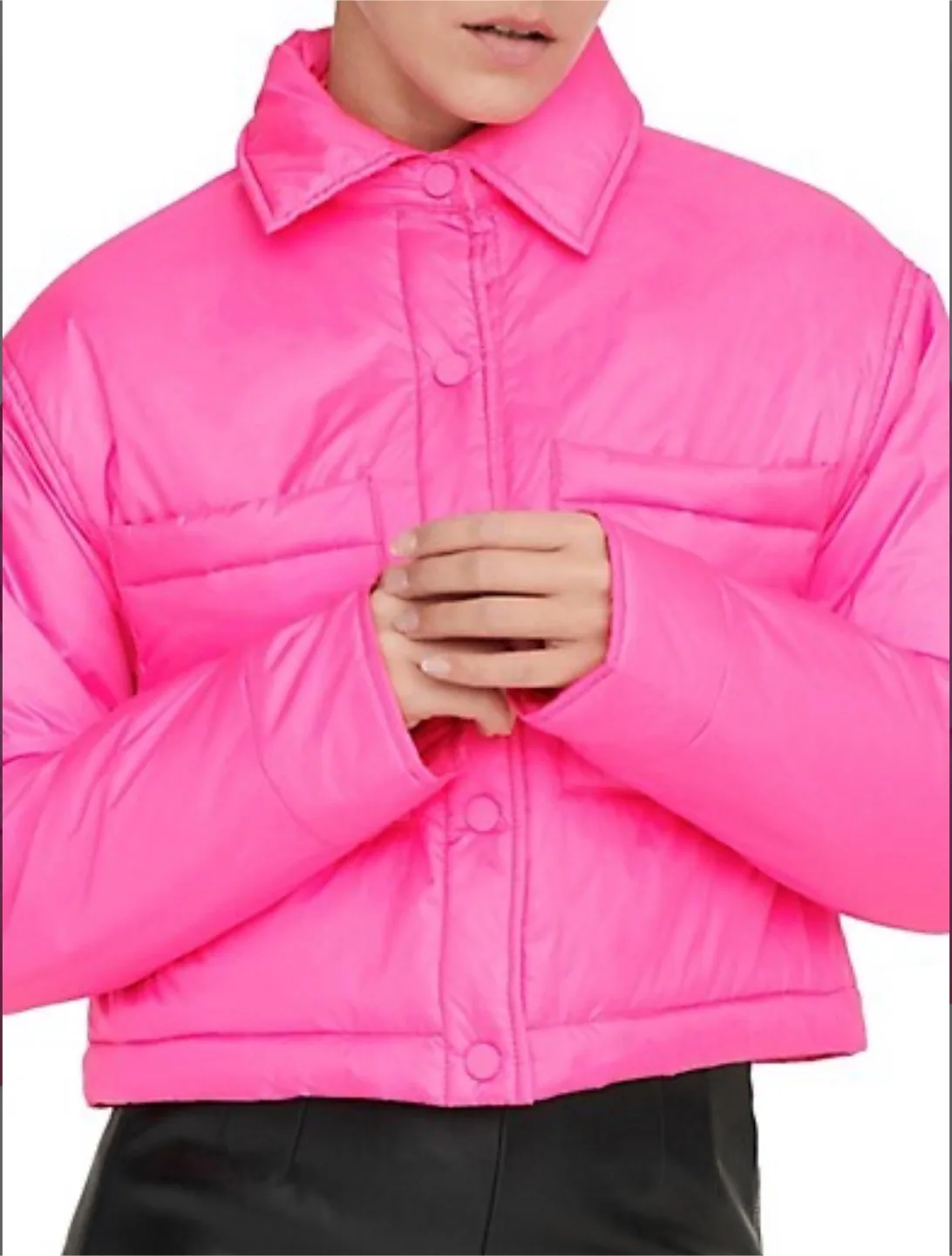 Bright Pink Zara Puffer Jacket - Size Small image indicator(3)