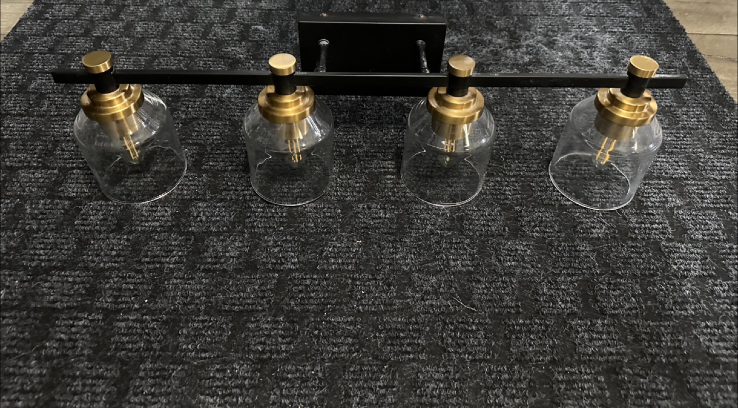 Four-Light Vanity Light Fixture - Black and Gold - photo 2