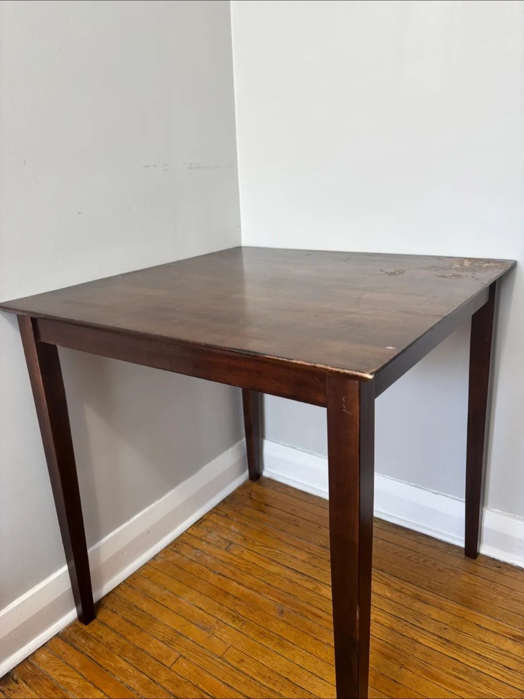 Square Dark Brown Wooden Table thumbnail
