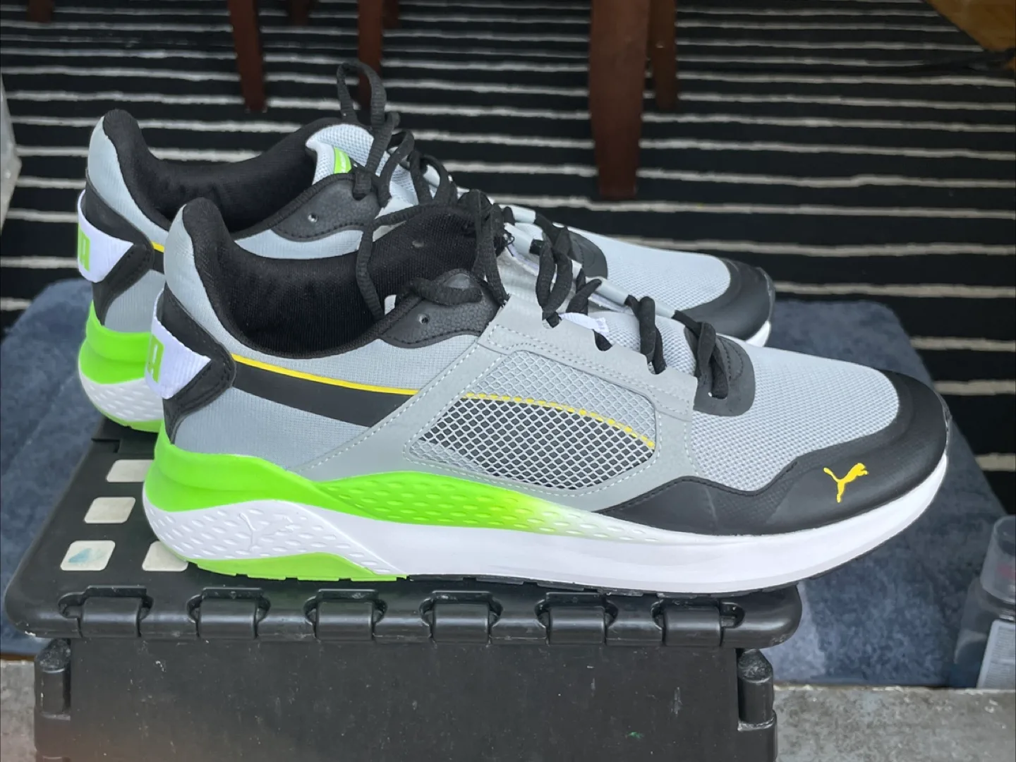 Puma Anzarun Men's Running Shoes - Grey/Black/Lime image indicator(3)