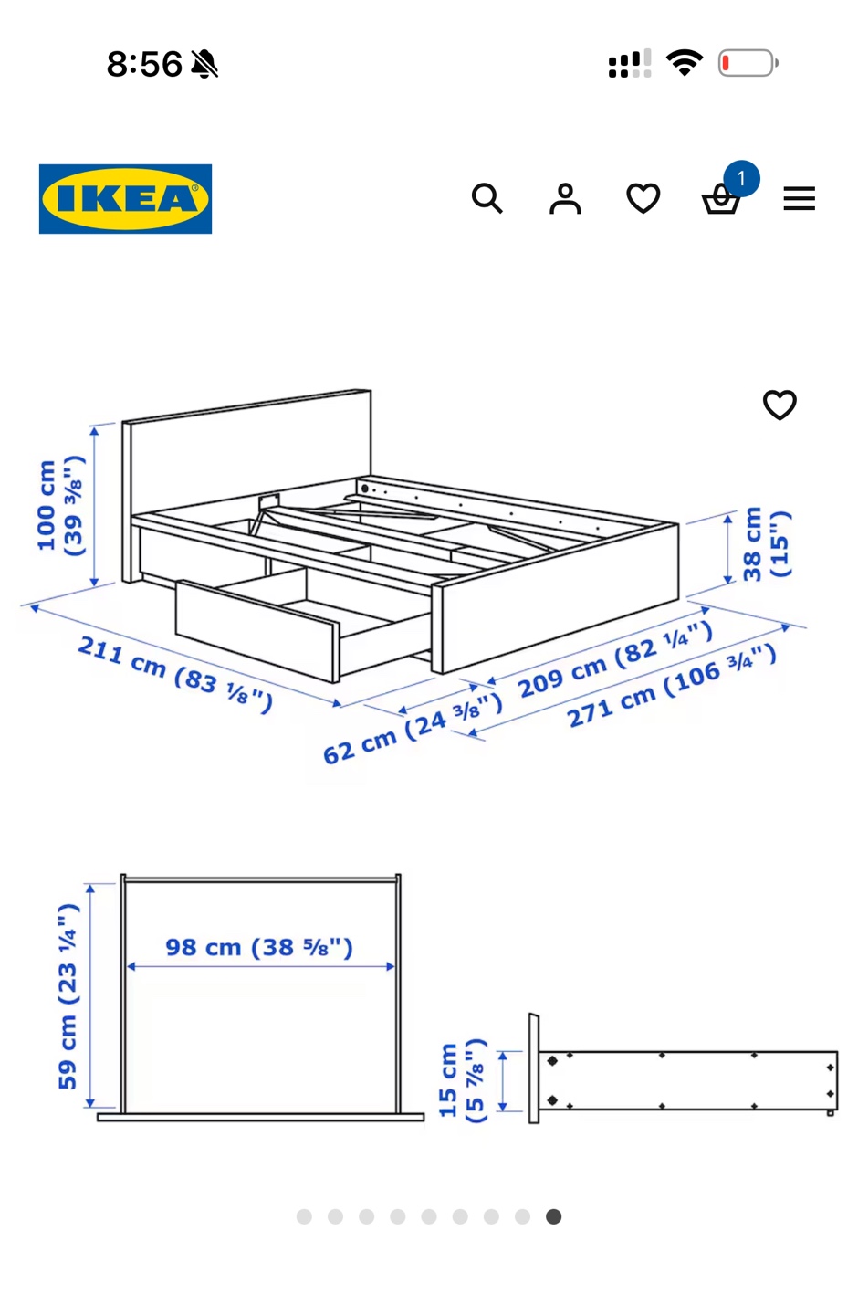 IKEA MALM King  Bed Frame with  4 Storage - photo 3