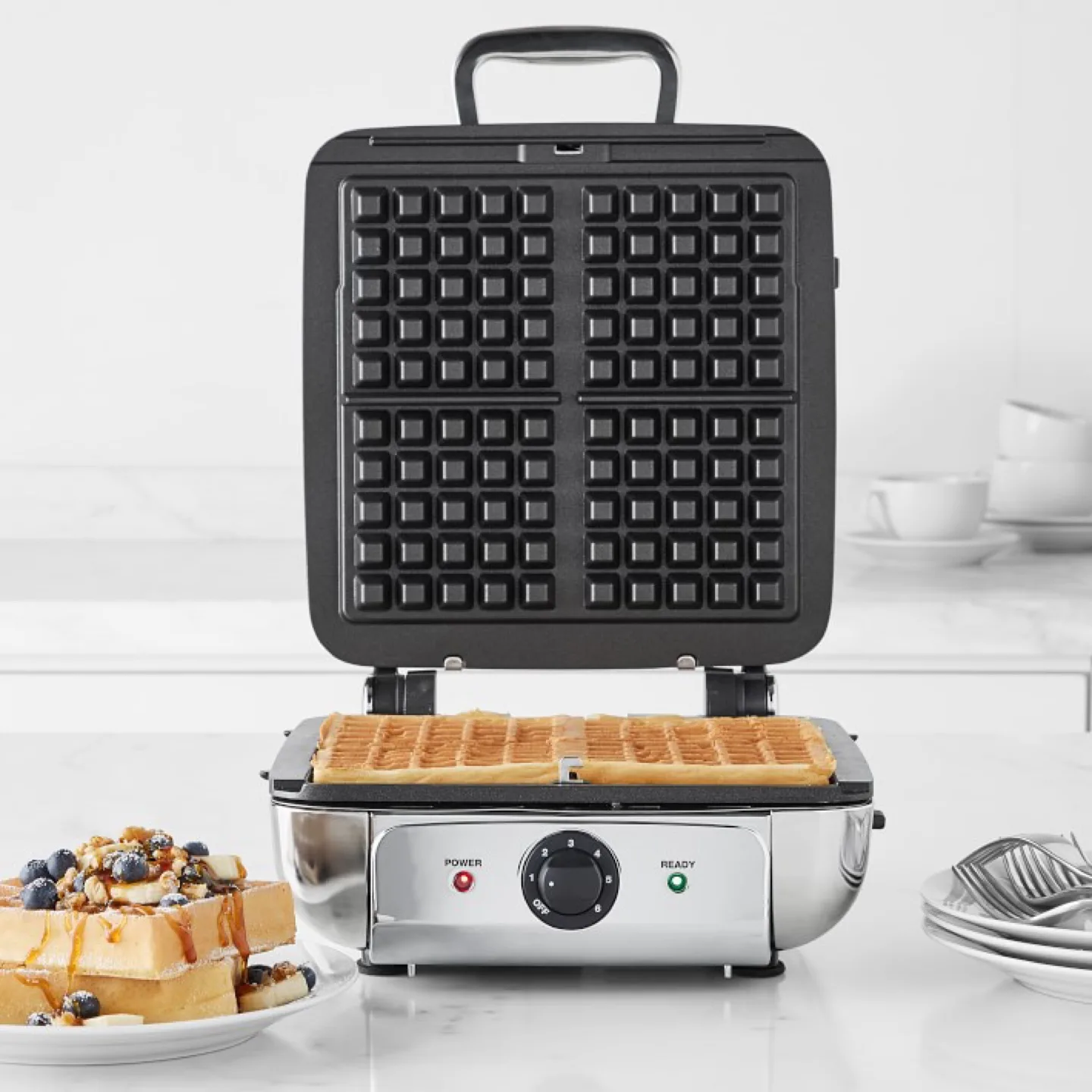 BRAND NEW! - All Clad 4 Square Belgian Waffle Maker thumbnail