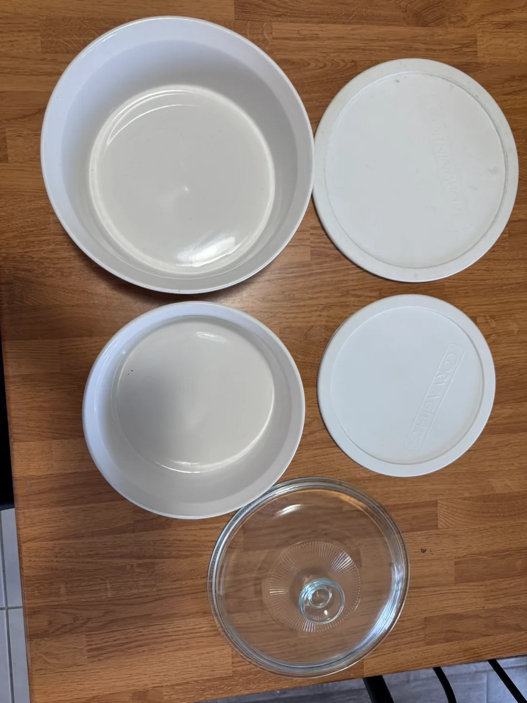 Corningware white  Ware Dishes with Lids thumbnail