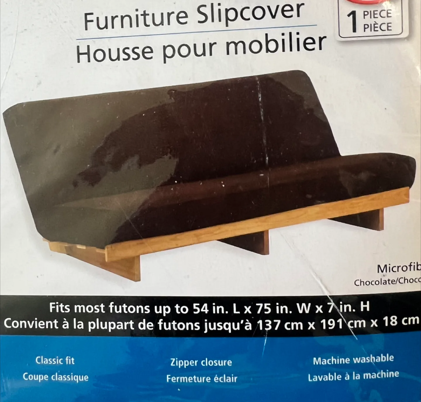 🆕Brand new! Mainstays Futon Slipcover - Chocolate Microfibre thumbnail