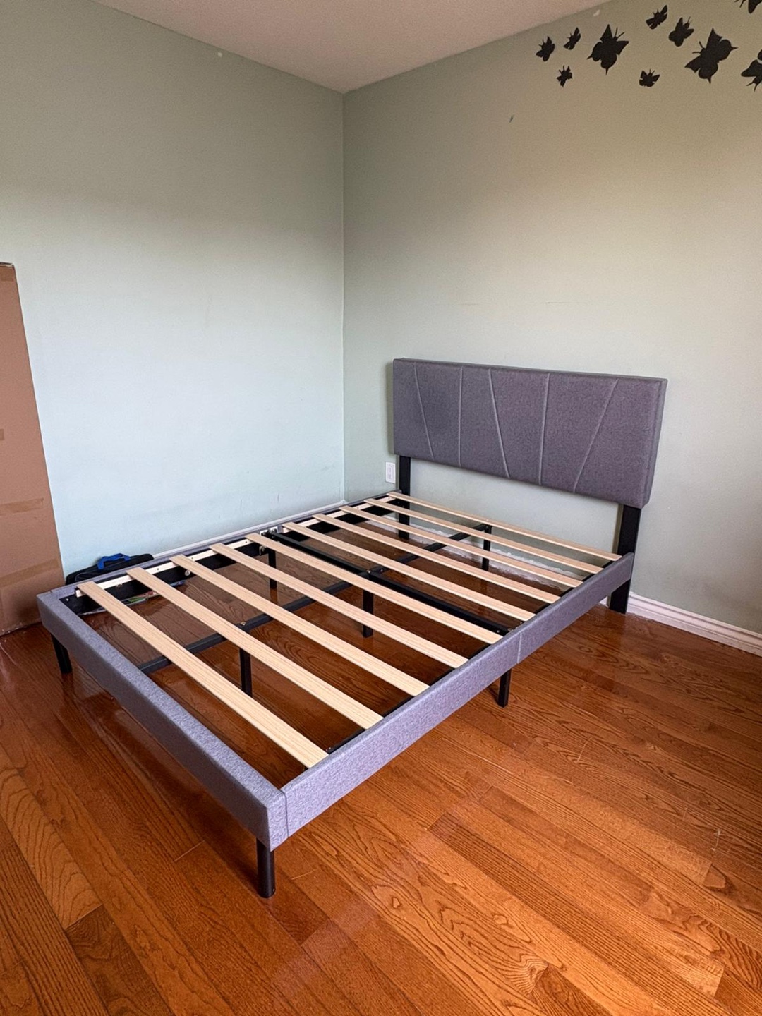 Grey Double Bed Frame with Headboard - photo 4