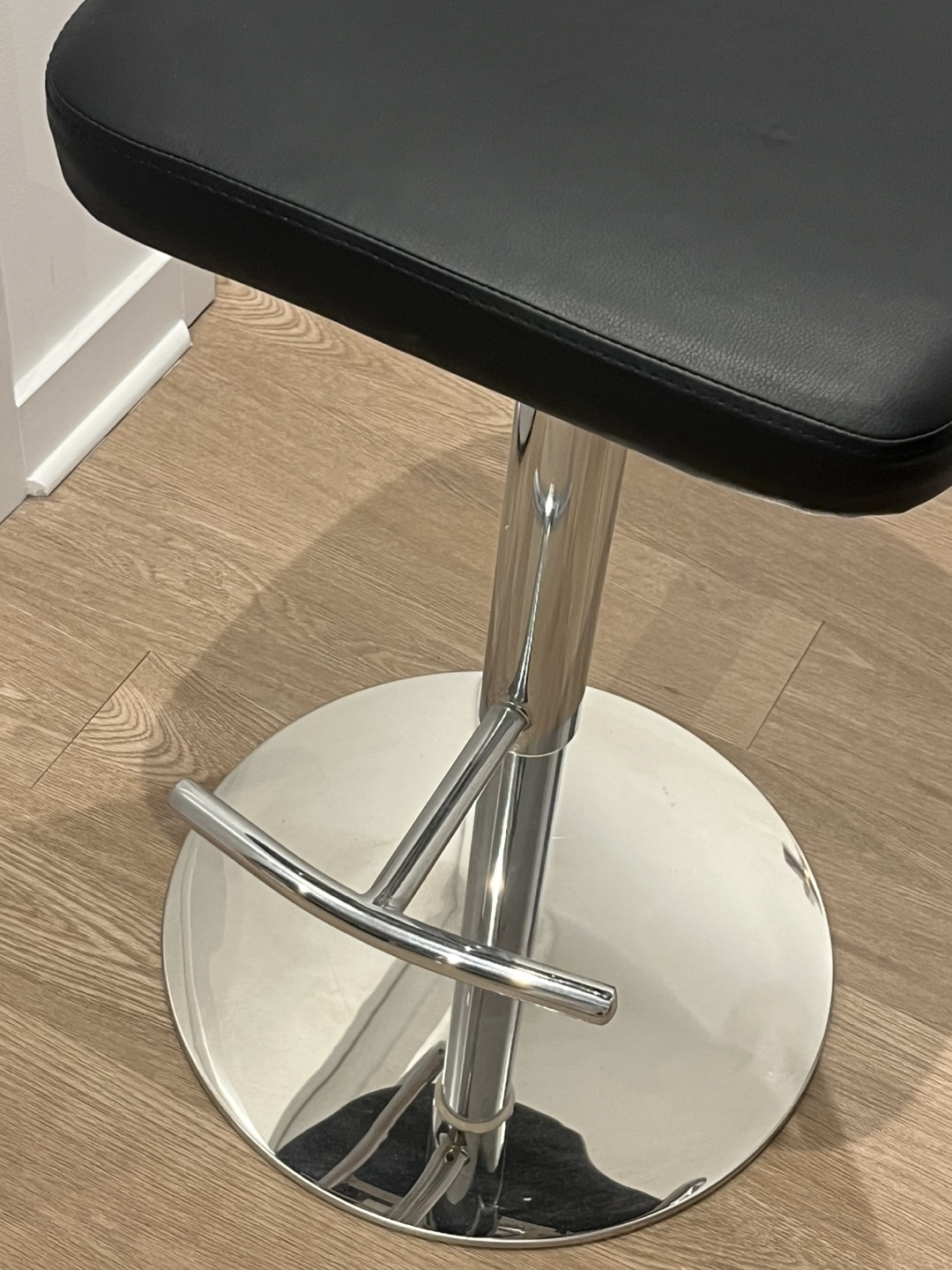 Black and Chrome Adjustable Bar Stool x2 - photo 4