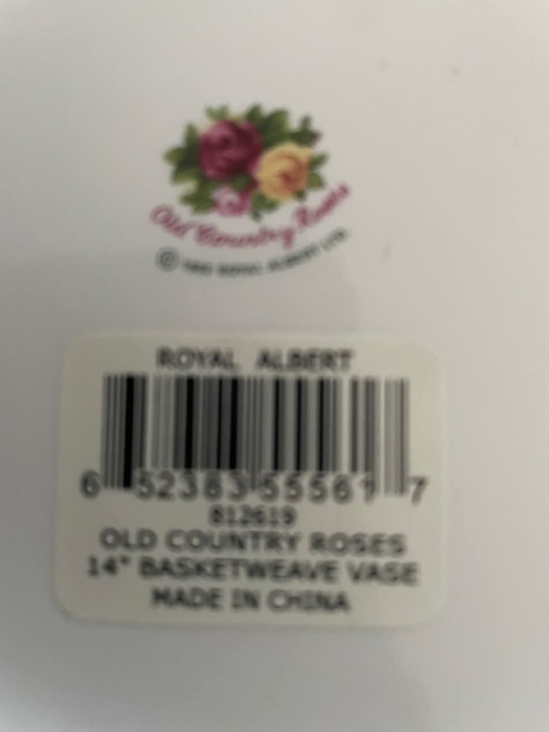 Royal Albert Old Country Roses 14" Basketweave Vase