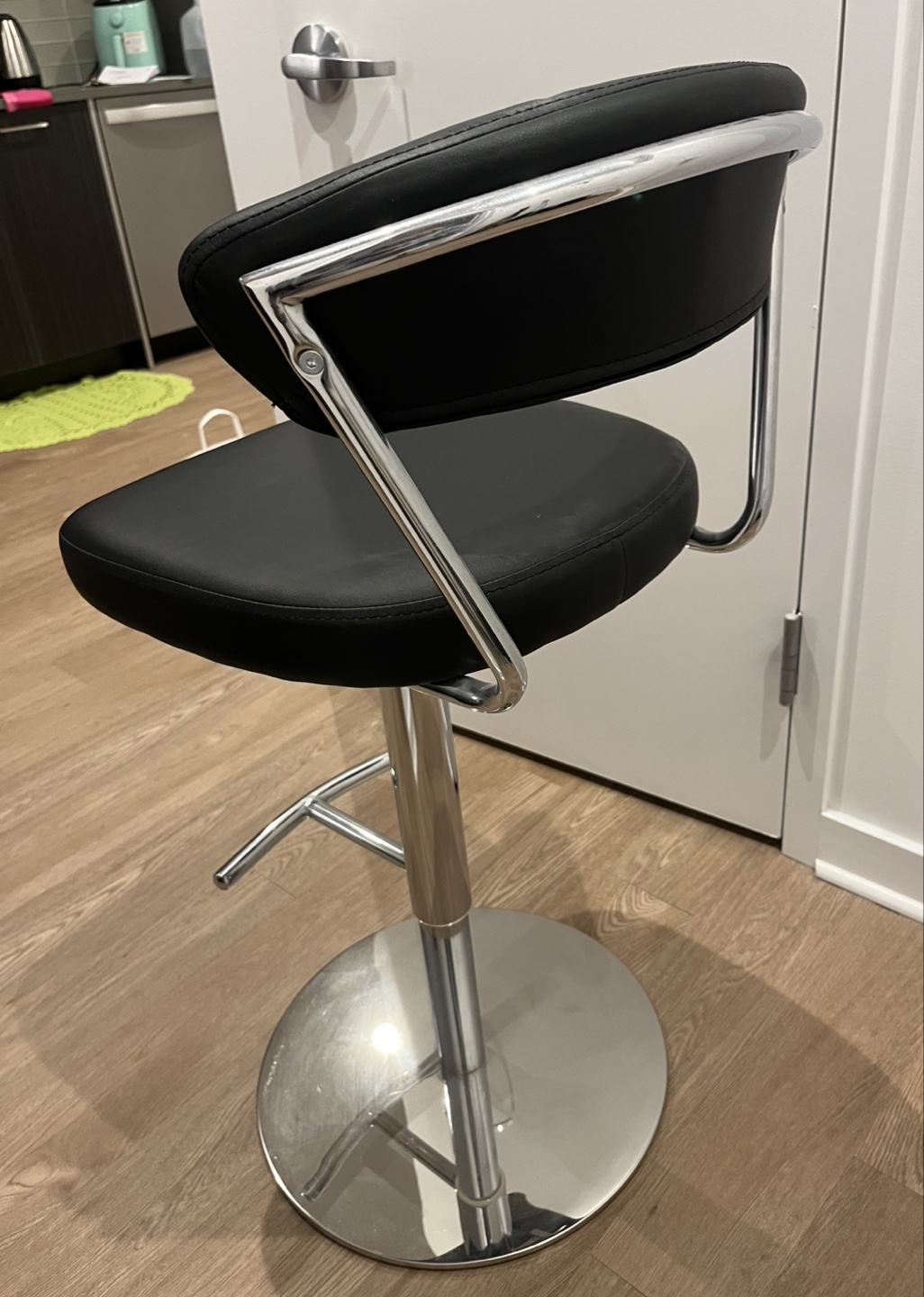 Black and Chrome Adjustable Bar Stool x2 - photo 3