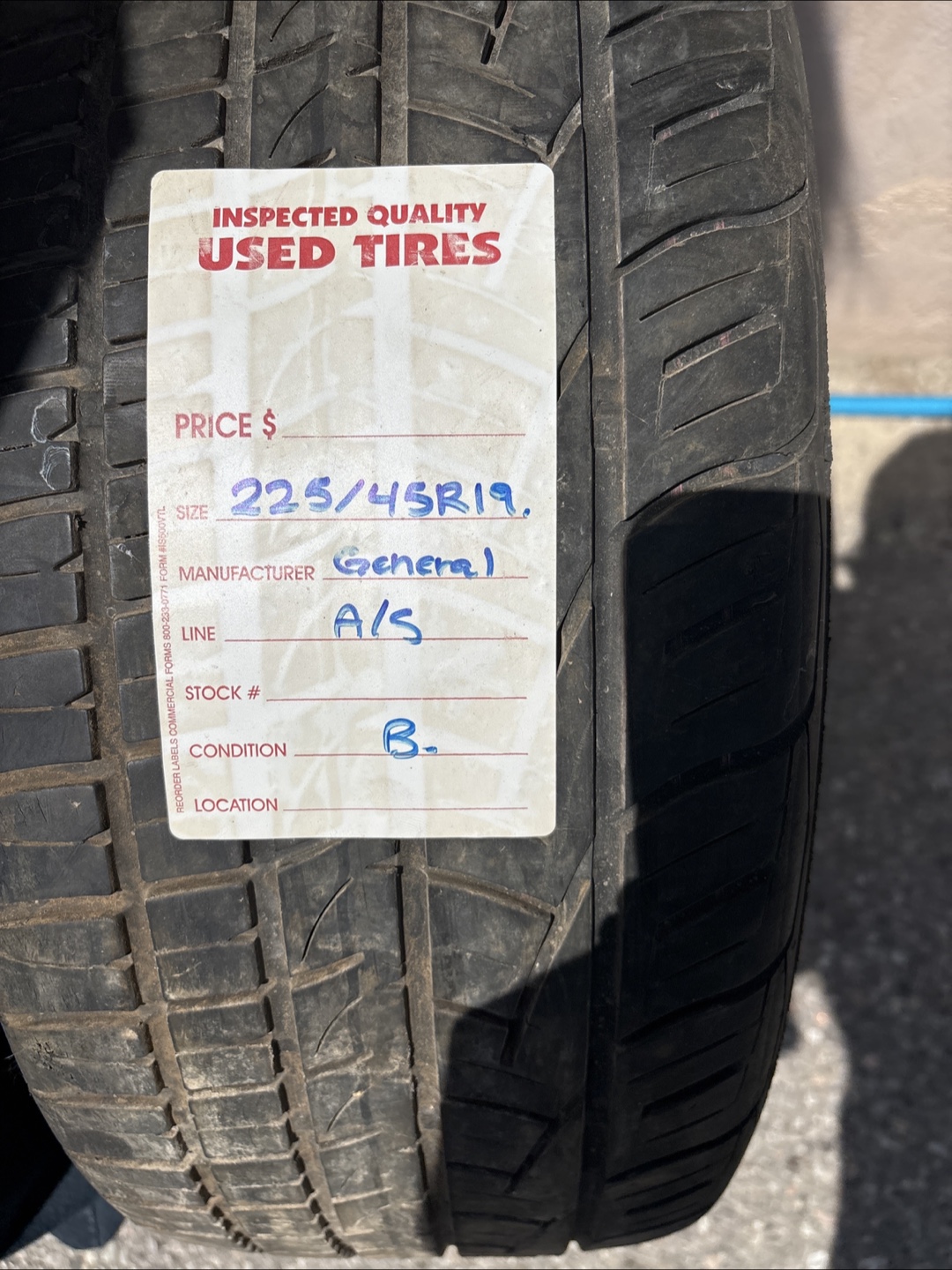 Used General G-Max AS-05 Tire - 225/45R19 - photo 2