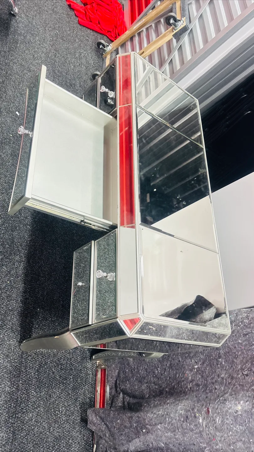 Mirrored Vanity Desk with Drawers thumbnail