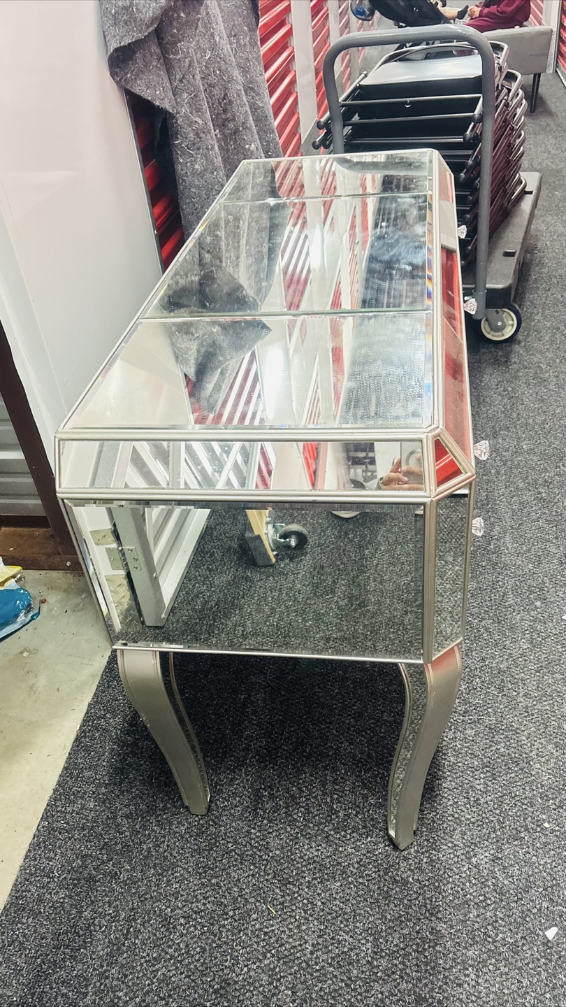 Mirrored Vanity Desk with Drawers - photo 2