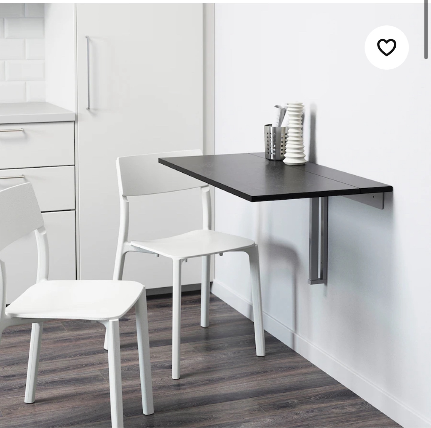 IKEA BJURSTA Wall-Mounted Drop-Leaf Table - Brown-Black - photo 5