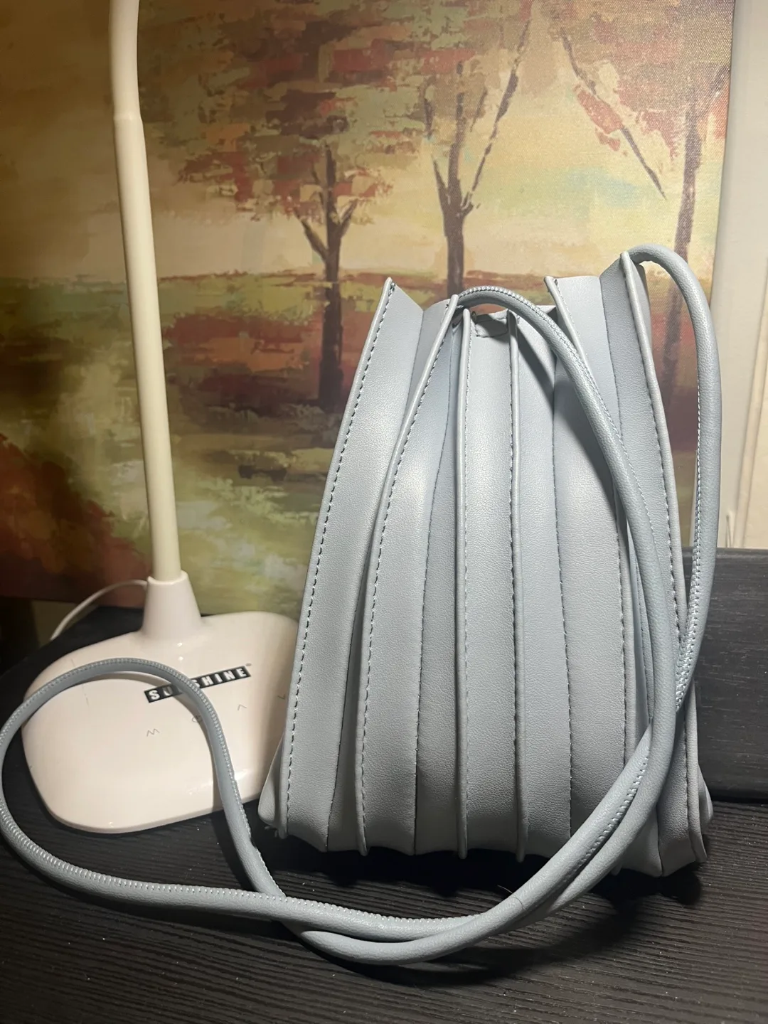 Light Blue Pleated Crossbody Bag thumbnail