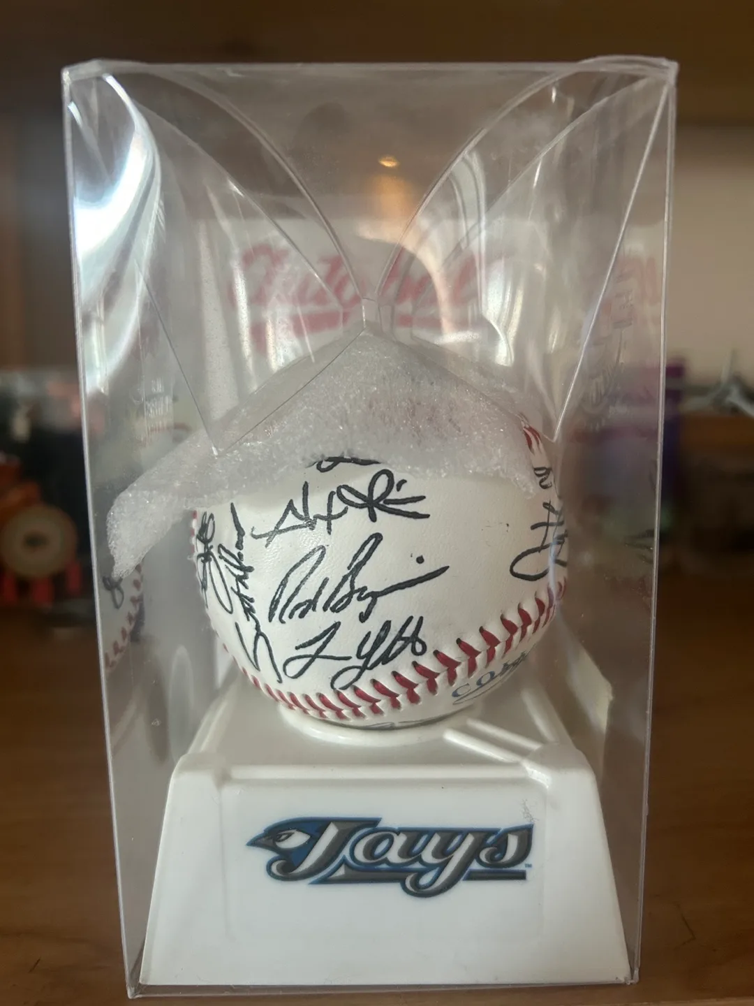 Autographed Toronto Blue Jays Baseball in Display Case thumbnail