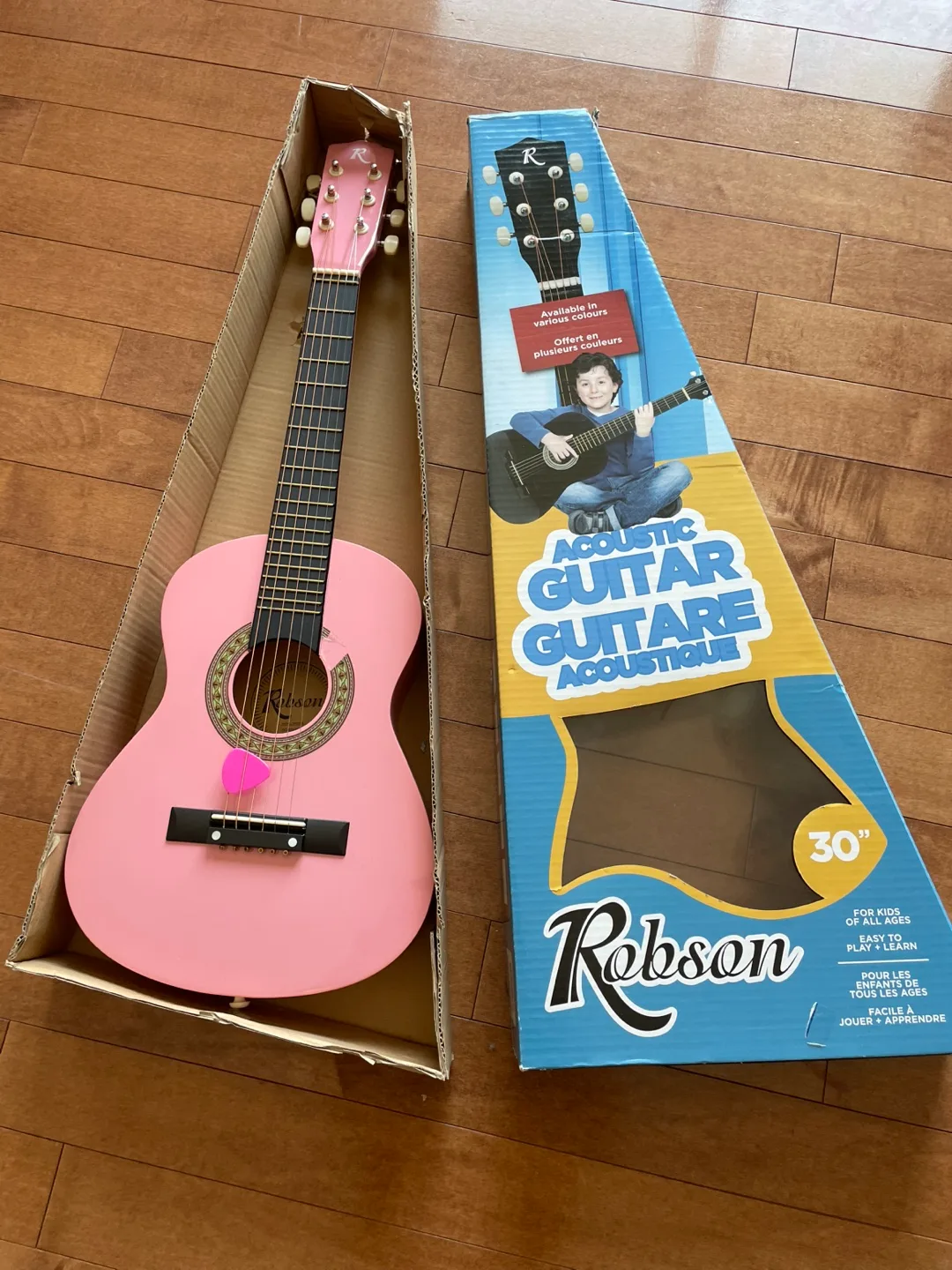 Robson 30" Pink Acoustic Guitar for Kids thumbnail