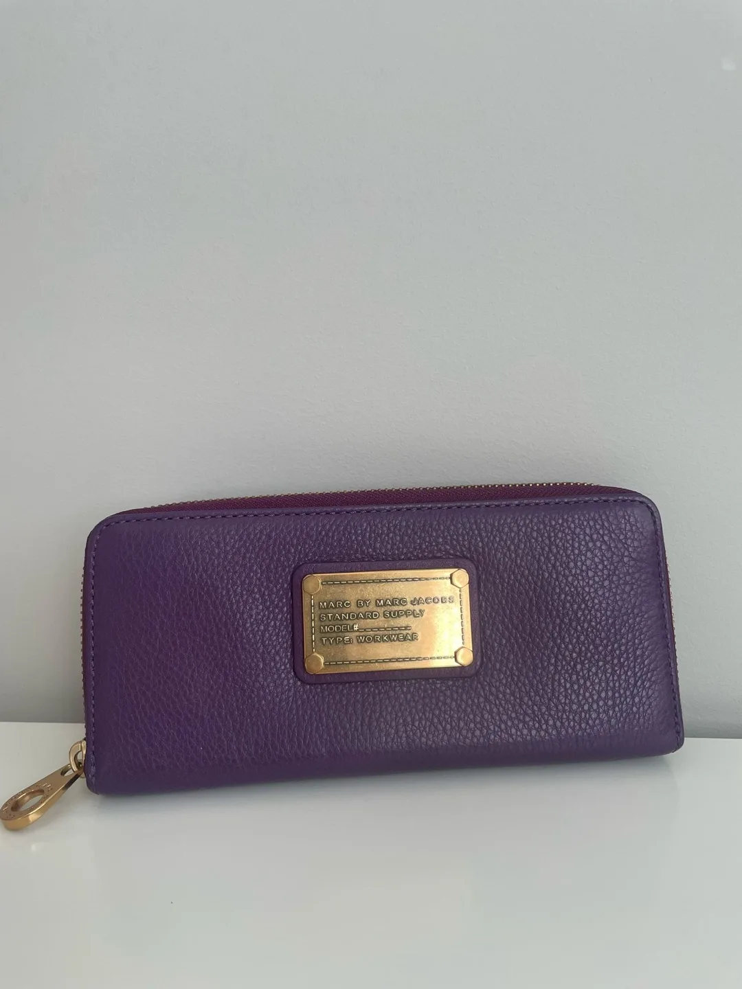 Marc Jacobs Purple Leather Zip Around Wallet thumbnail