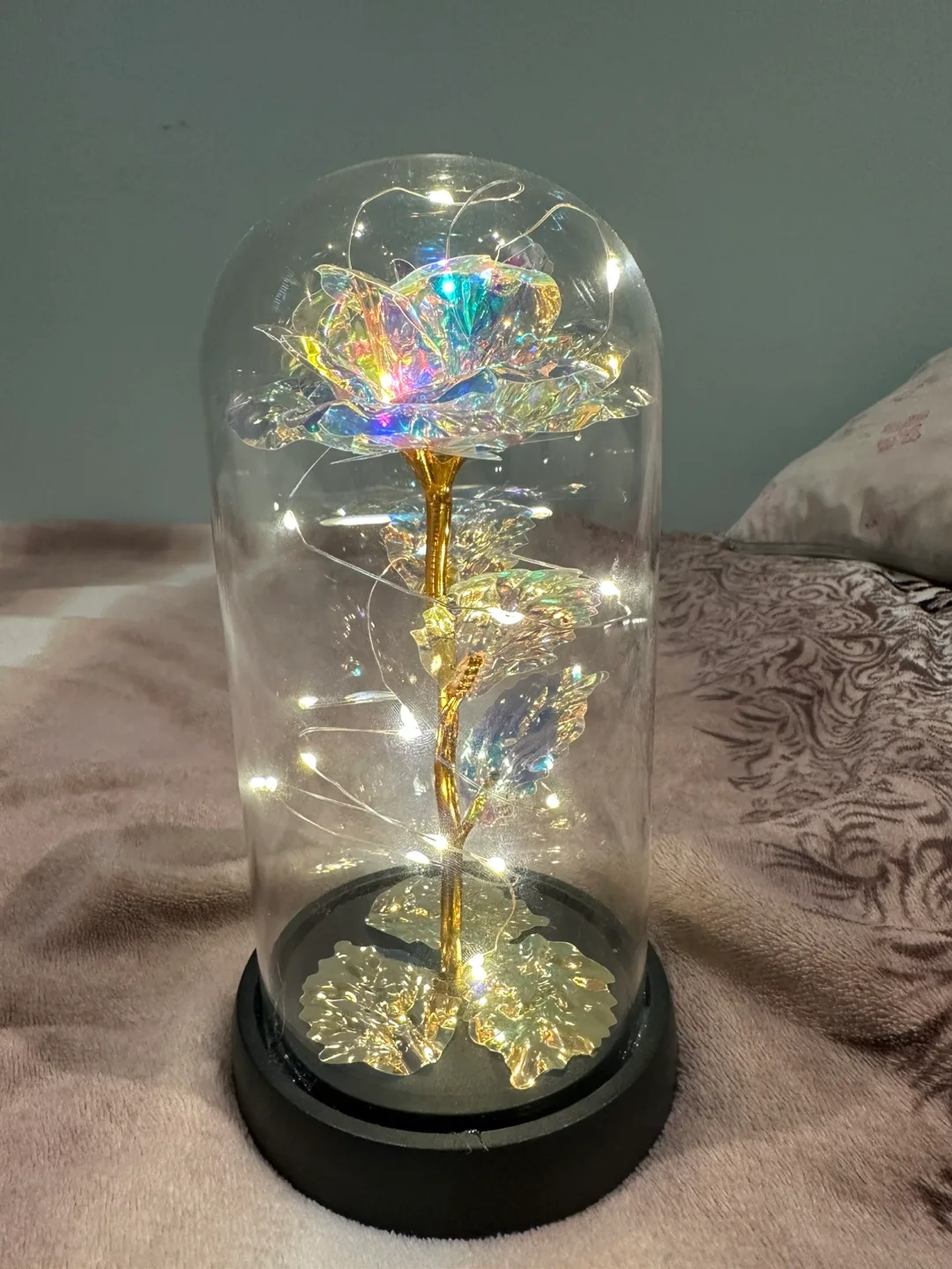 Enchanted Rose in Glass Dome with LED Lights thumbnail
