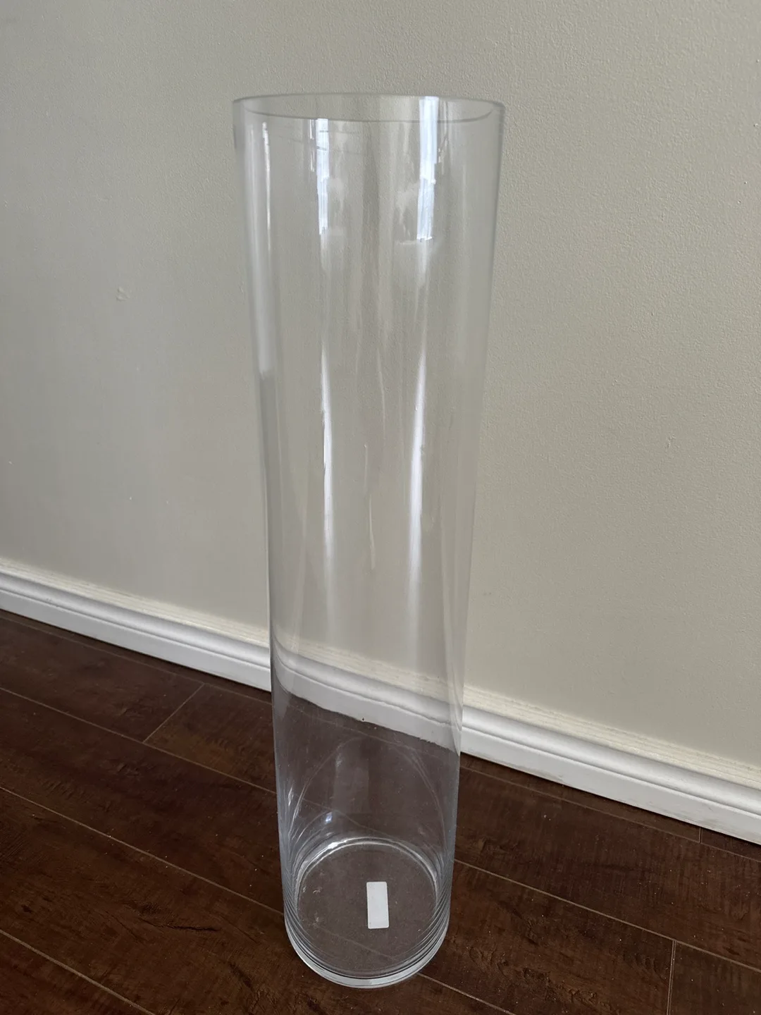 Tall Clear Glass Cylinder Vase thumbnail