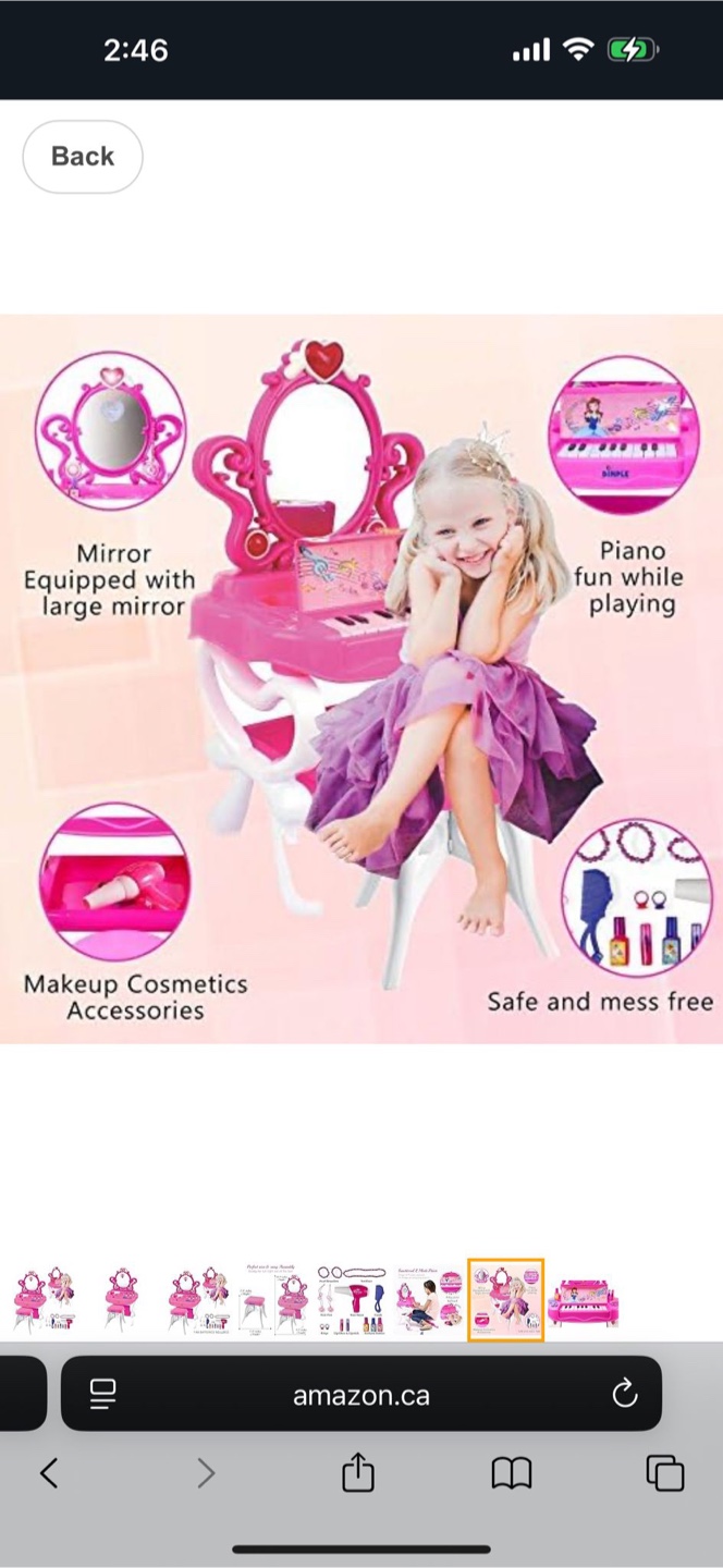 Dimple Princess Vanity Set with Piano & Accessories