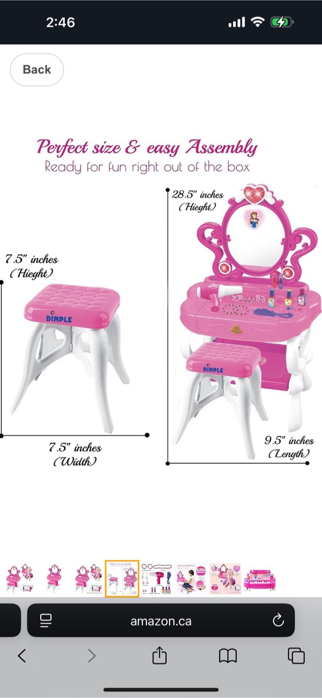 Dimple Princess Vanity Set with Piano & Accessories - photo 5