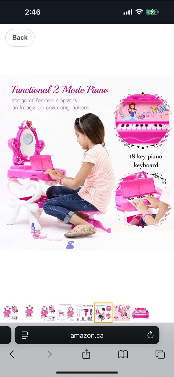 Dimple Princess Vanity Set with Piano & Accessories - photo 2