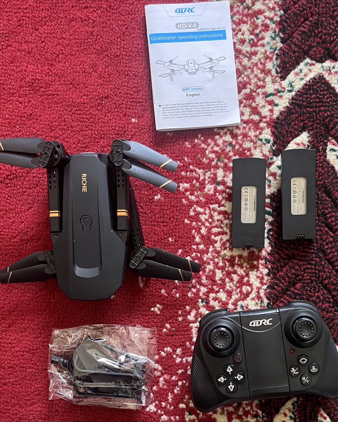 GLRC 4DV4 Quadcopter Drone with Controller and Accessories