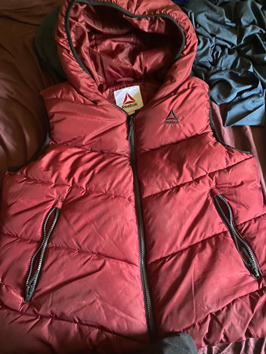 Men's Reebok Maroon Puffer Vest - Size XL thumbnail