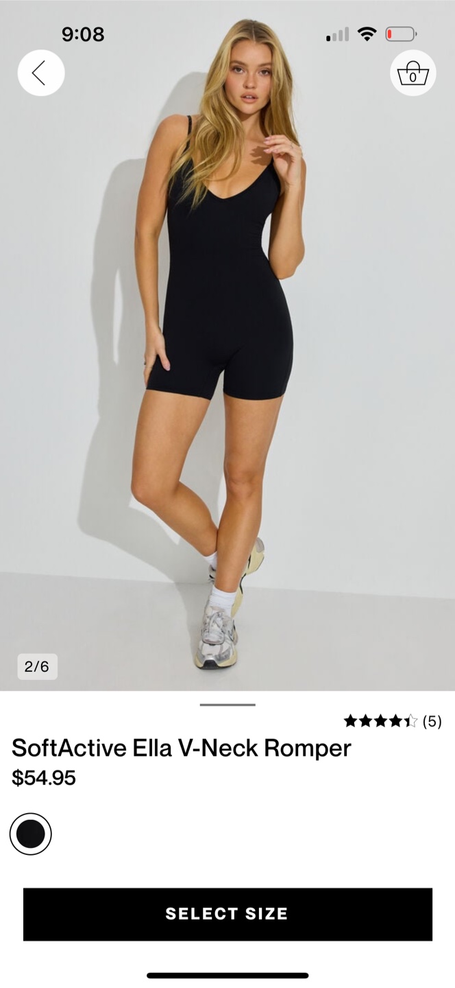 Garage Black V-Neck Romper