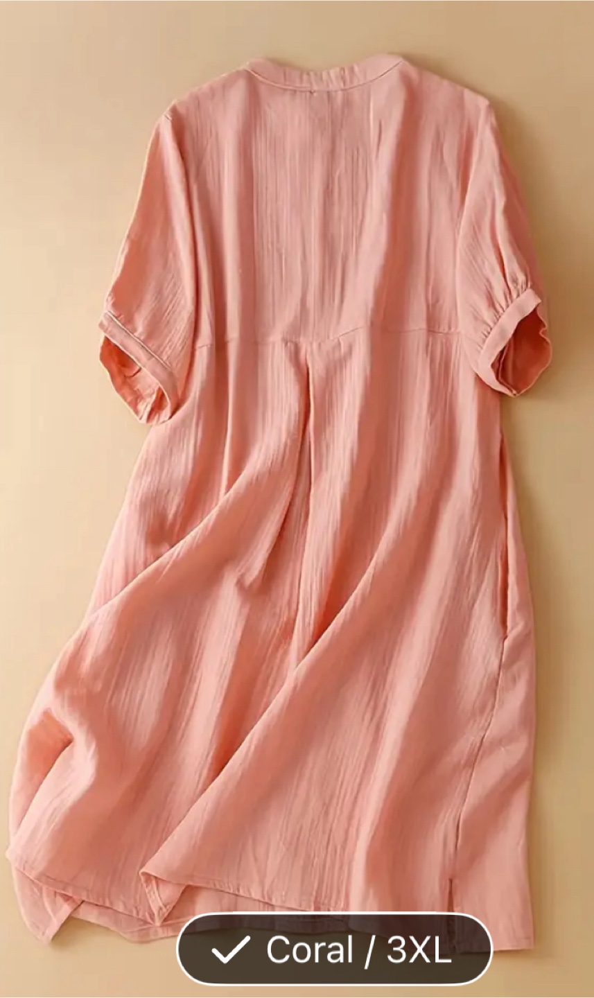 New Coral 18 US size Casual Long Shirt - photo 2