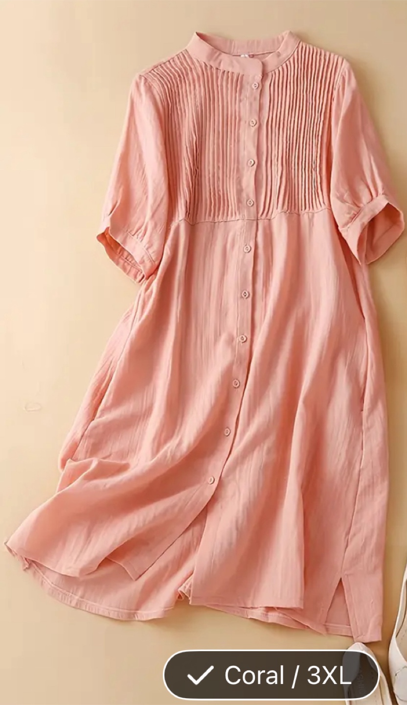 New Coral 18 US size Casual Long Shirt