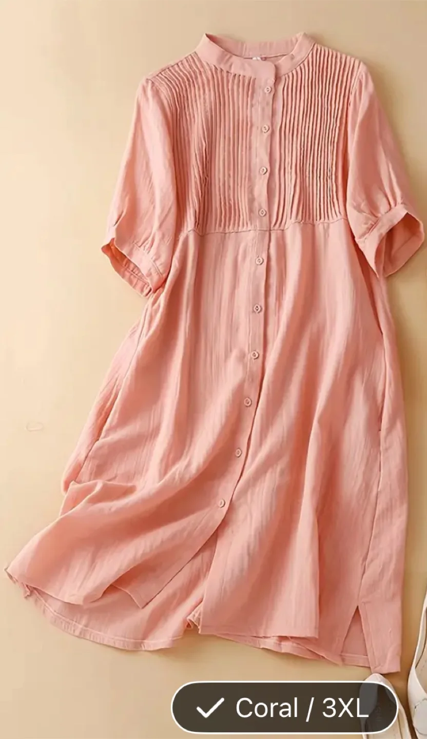 New Coral 18 US size Casual Long Shirt thumbnail