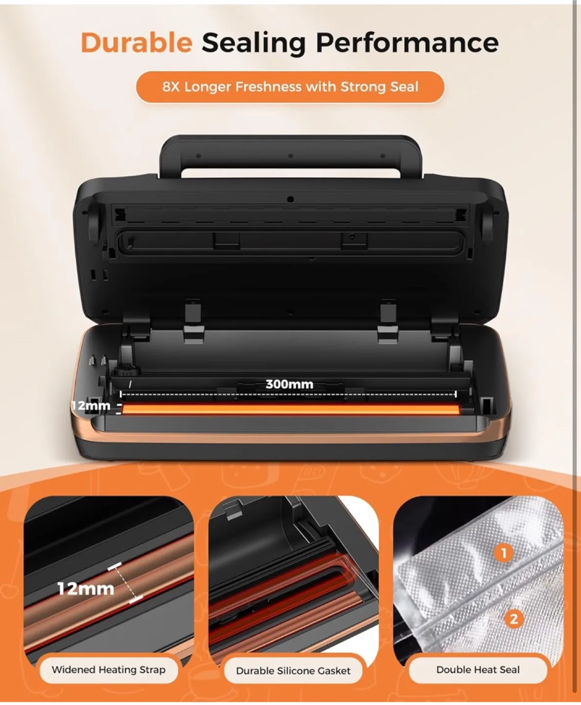 Automatic Vacuum Sealer Machine with Cutter image indicator(4)