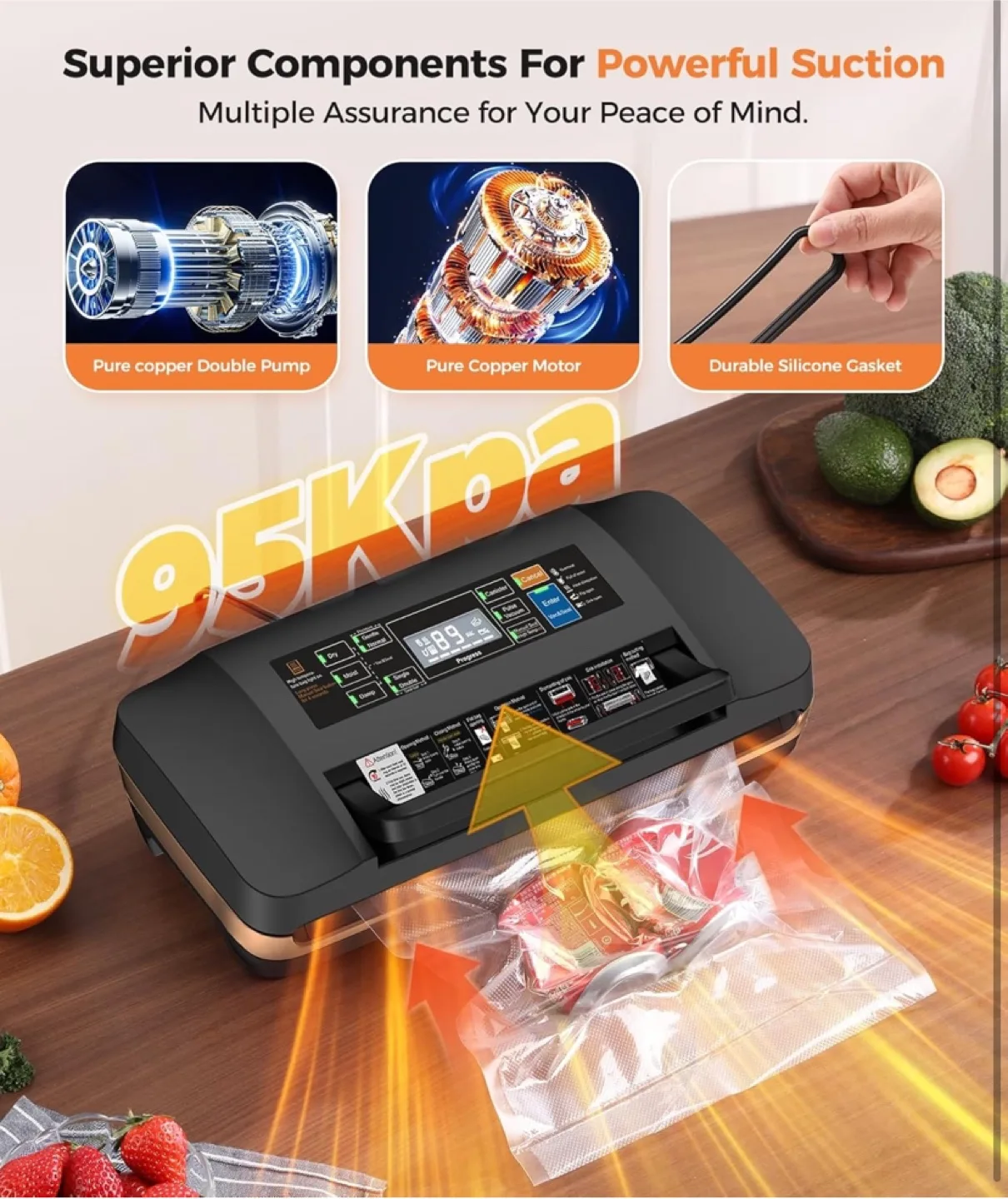 Automatic Vacuum Sealer Machine with Cutter image indicator(3)