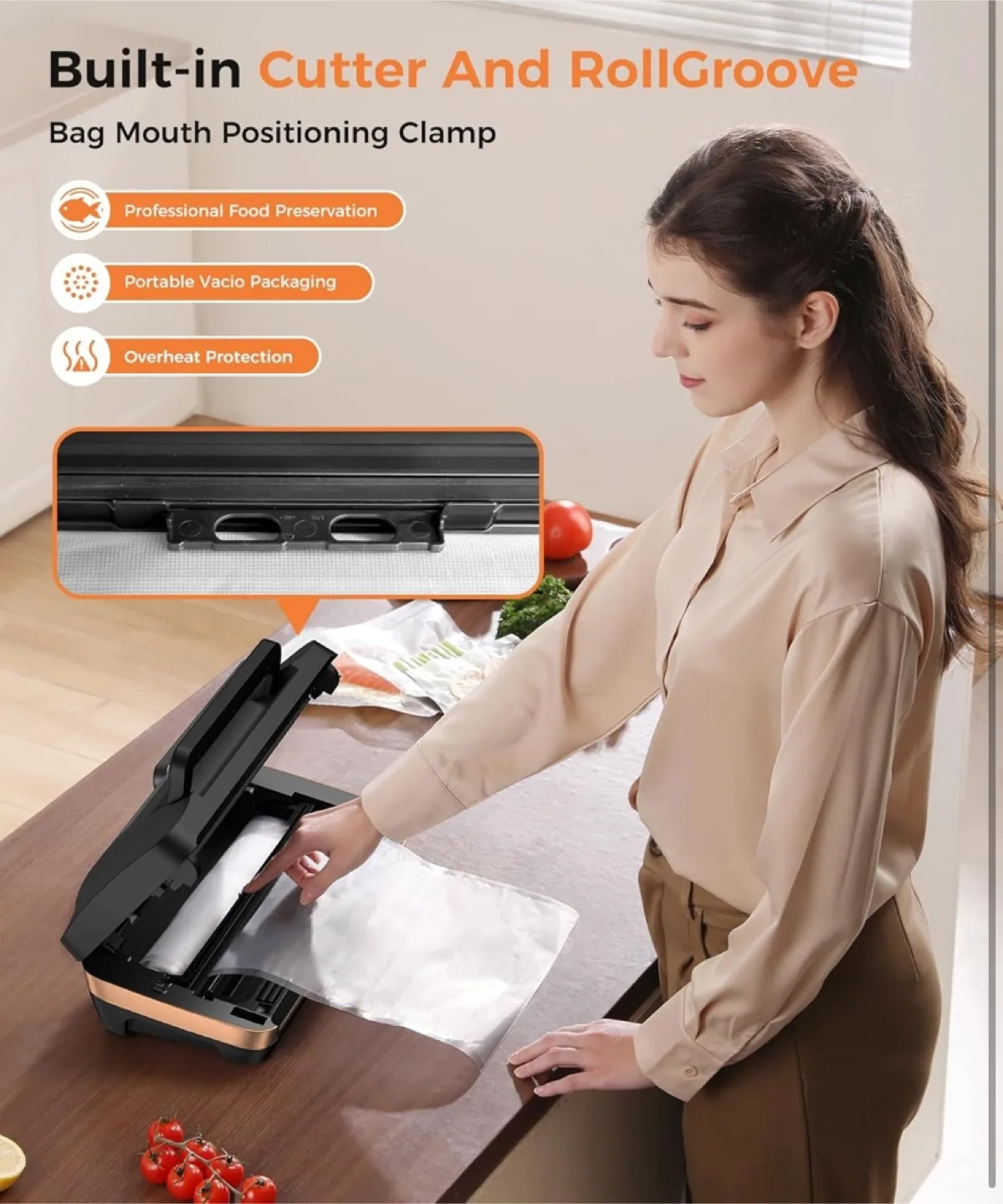 Automatic Vacuum Sealer Machine with Cutter image indicator(5)