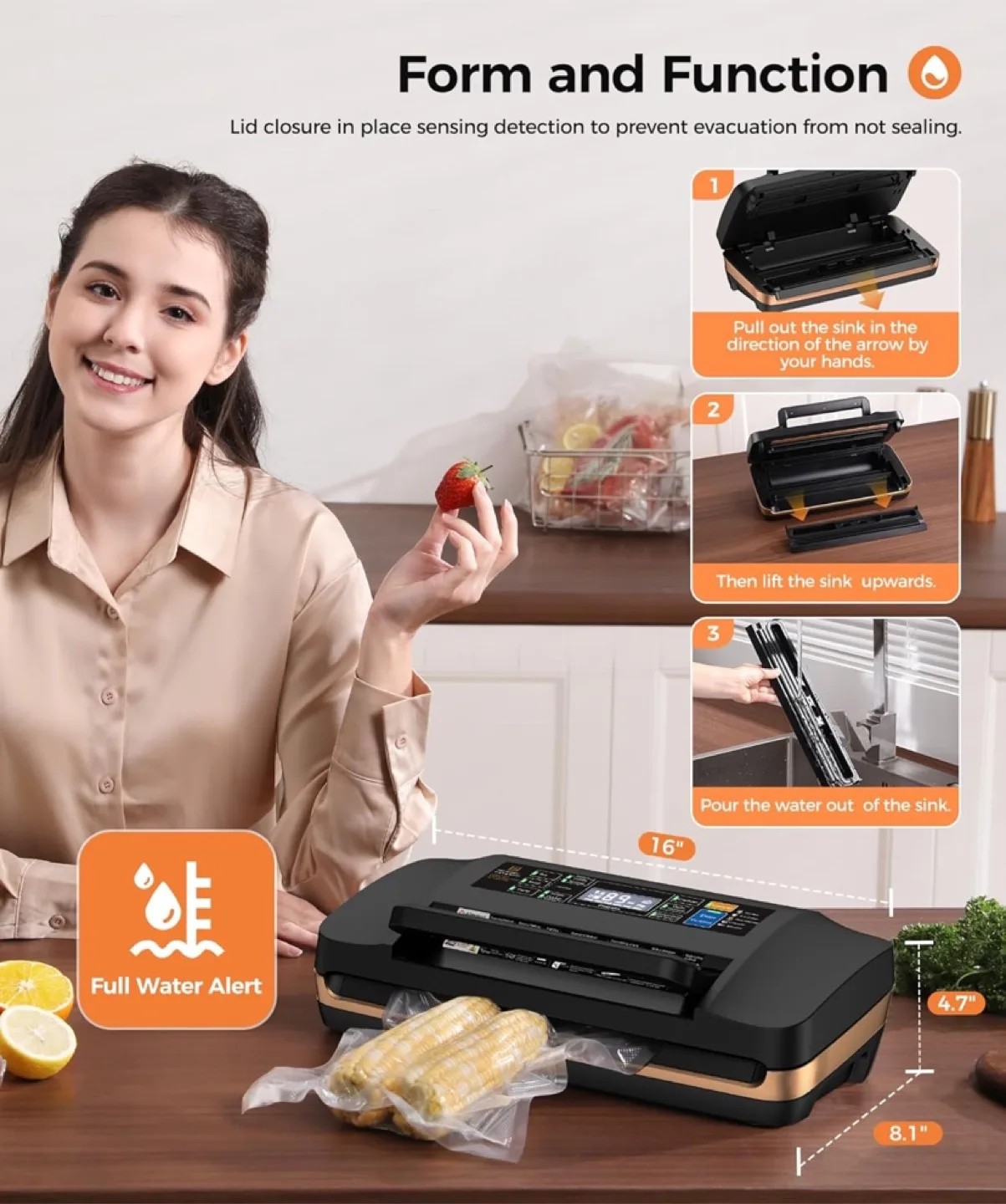 Automatic Vacuum Sealer Machine with Cutter image indicator(6)