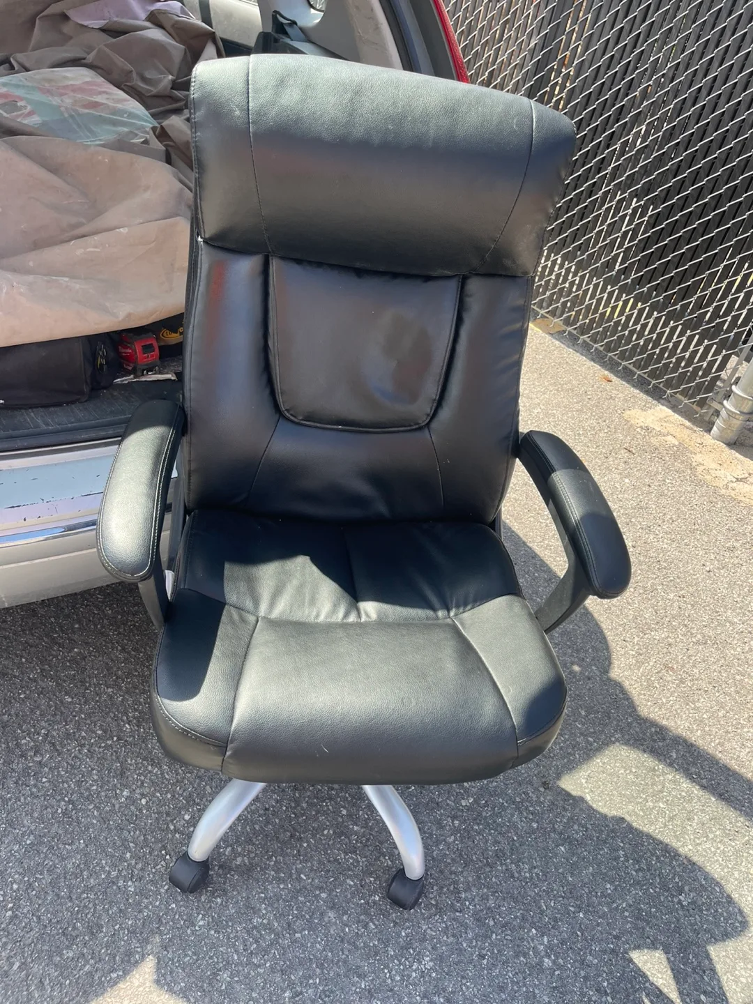 Black Leather Executive Office Chair thumbnail