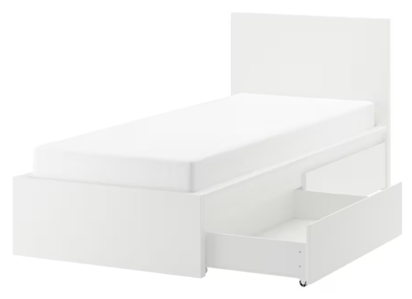 IKEA MALM White Twin Bed Frame with 2 Storage box - photo 2