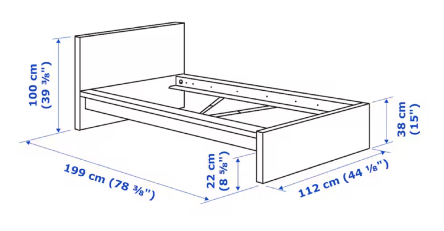IKEA MALM White Twin Bed Frame with 2 Storage box - photo 3