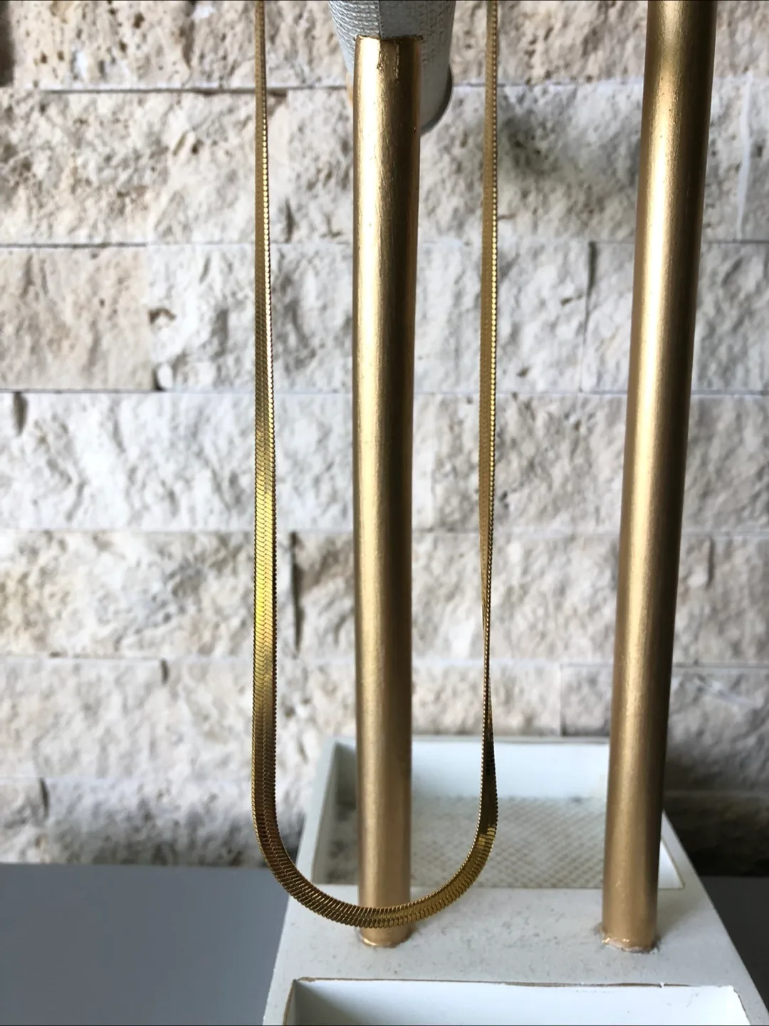 15” stainless steel gold Herringbone Necklace image indicator(5)