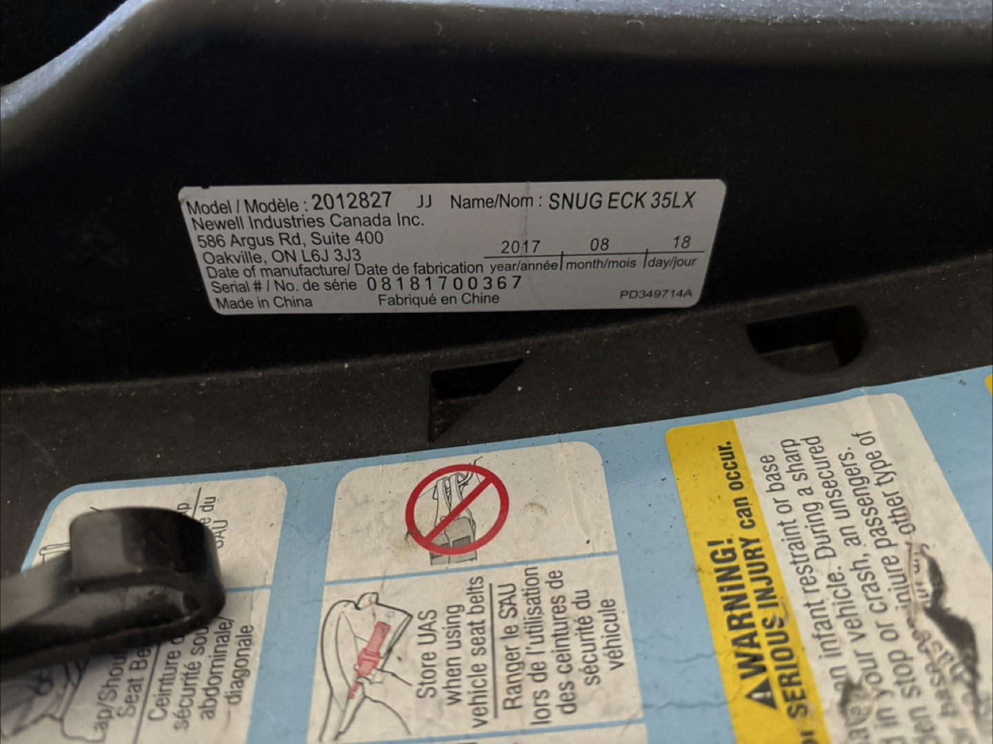 Newell Snug ECK 35LX Infant Car Seat - photo 2